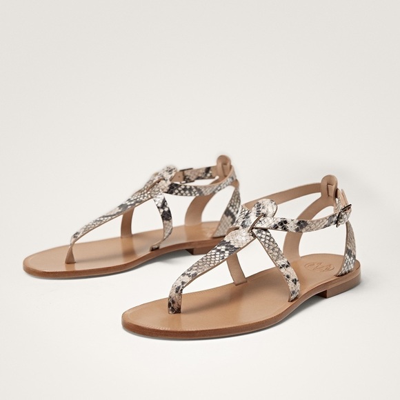 NWT Massimo Dutti Animal Print Flat Sandals Size 8 - Picture 3 of 8